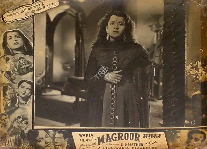 R.D. Mathur (Cinematographer), Magroor, 1950, Lobby Card
