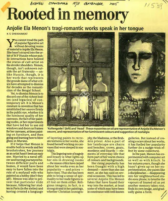 K.S. Shekhawat (Writer), Rooted in Memory, 2005, Newspaper clipping