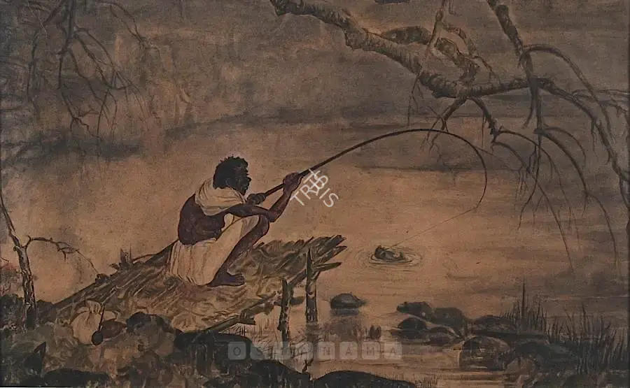 Roy Chowdhury, D.P. (Artist). The Hunter, early 1940s | Painting, Os.Del/15.12.11, 2011 · Osian's