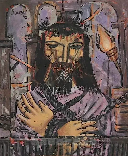 F.N. Souza (Artist), Christ, 1949, Painting