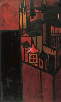 Raza, S.H. (Artist). La Tour. Oil on isorel (board), 1953 | Painting | FineArts | 00371690