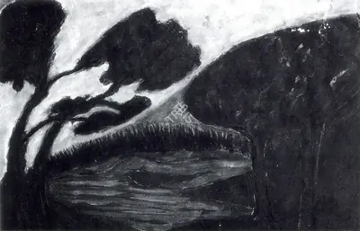 Rabindranath Tagore (Artist), Micro-Organic Shapes, Painting