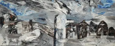 Ramkumar (Artist). Untitled (Varanasi), 1982 | Painting, AG.Onl/02.09.23, 2023 · Asta Guru