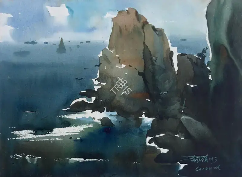 Paresh Maity (Artist), Untitled (Cornwall Seascape), 1993, Painting