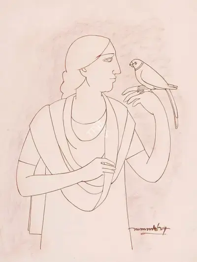 Lalu Prasad Shaw (Artist), Untitled, 1997, Drawing