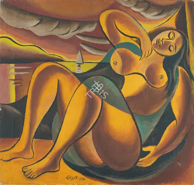 Keyt, George (Artist). Untitled (Dreaming In the Sun), 1936 | Painting, Ch.NeY/11.09.19, 2019 · Christie's