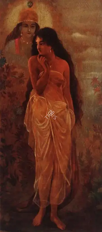 M.V. Dhurandhar (Artist), Radha and Krishna, 1925, Painting