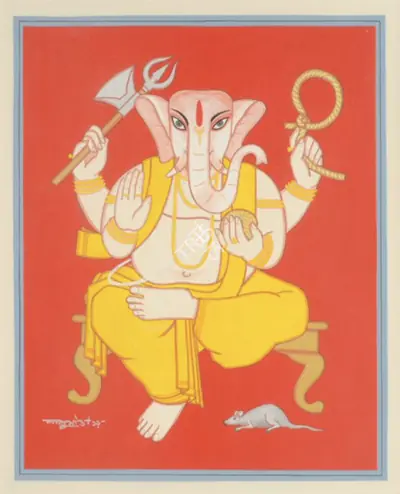Lalu Prasad Shaw (Artist), Ganesha, 2017, Painting