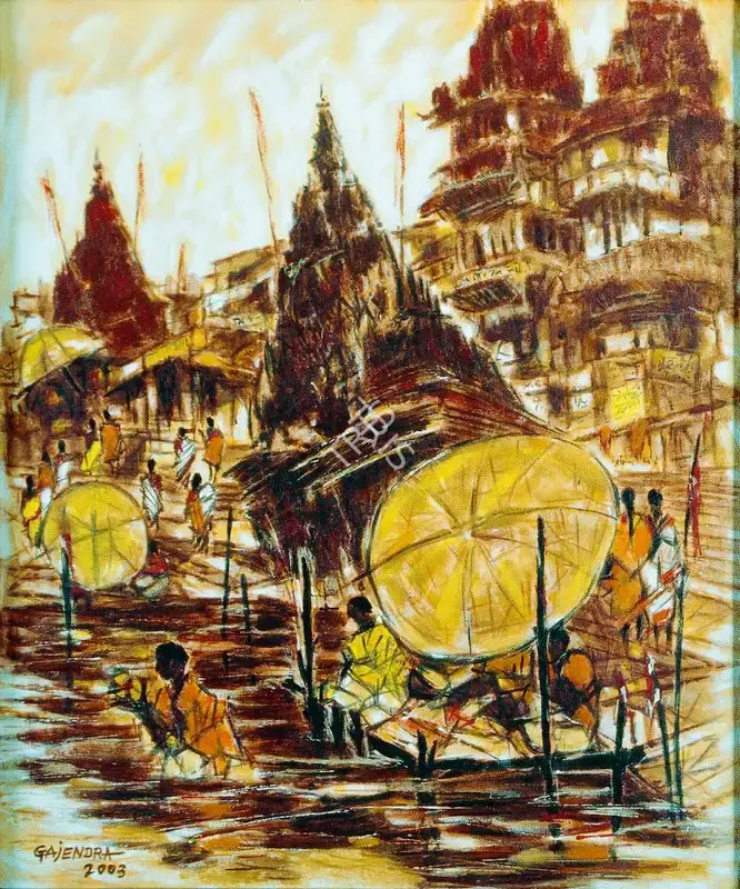 Gajendra Shah (Artist), Benares Series, 2003, Painting