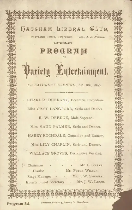 Unknown (Producer), Unknown (Producer), Poster for Hannah Chaplin's stage performance | Theatre related memorabilia, Theatre related memorabilia