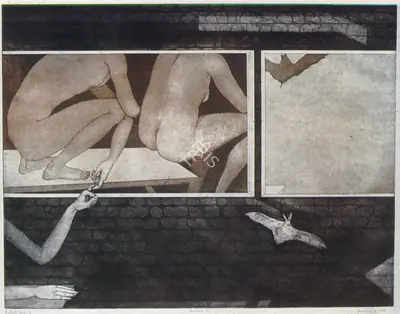 Anupam Sud (Artist), Windows II, 1975, Graphic Art