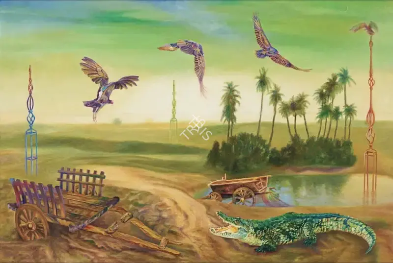 Kaleka, Ranbir (Artist). Renewal among the Tropics, 2019 | Painting, AG.Mum/26.09.24, 2024 · Asta Guru