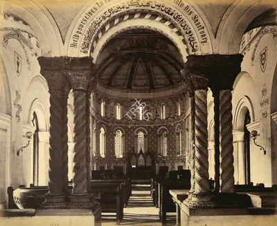 Samuel Bourne (Photographer), Interior of St. Stephens Church, 1865, Antiquarian Photograph