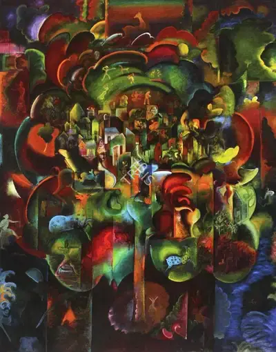 G.M. Sheikh (Artist), Speaking Tree, 1996, Painting