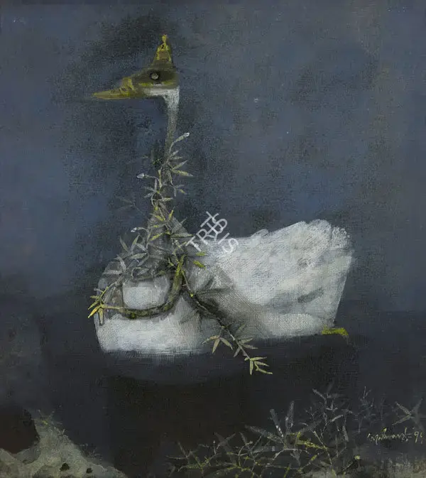 Pyne, Ganesh (Artist). The Swan, 1977 | Painting, AG.Onl/22.03.16, 2016 · Asta Guru