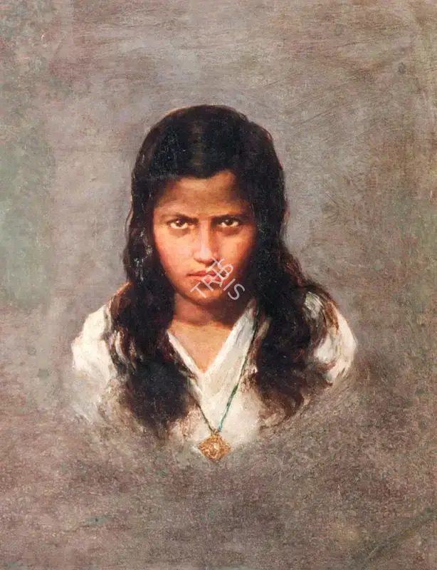 Hemendranath Mazumdar (Artist), Study of a Young Girl, 1940, Painting