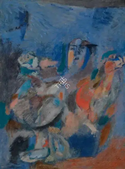 Tyeb Mehta (Artist), Sitting Figure, 1967, Painting