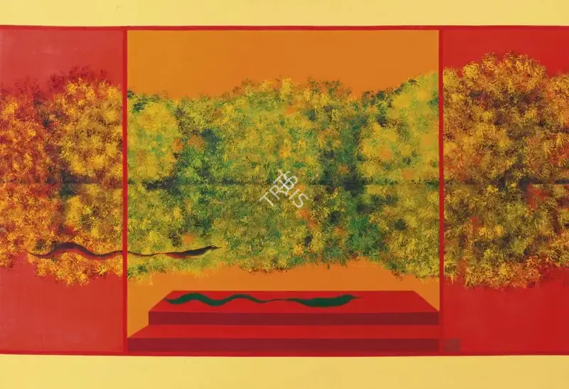 Swaminathan, J. (Artist). Untitled (Bird, Tree, Mountain series), n.d. | Painting, So.NeY/18.03.15, 2015 · Sotheby's