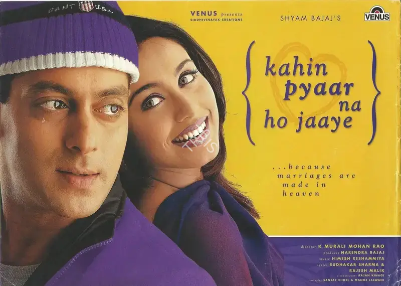 Narendra Bajaj (Producer), Kahin Pyar Na Ho Jaye, 2000, Song-Synopsis Booklet