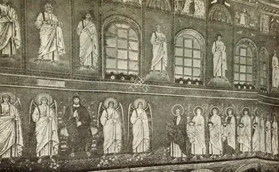 Unknown (Artist), Enthroned Christnwith Angels and Martyrs, 0550, Mosaic