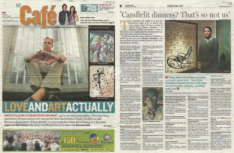 Reema Gehi (Writer), Love and Art Actually, 2007, Newspaper clipping