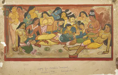 K.K.&nbsp;Hebbar (Artist), Copy of a Cochin Mural, 1946, Painting