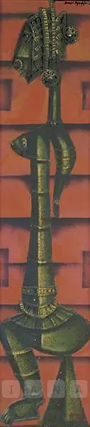Sunil Madhav Sen (Artist), Seated Woman, 1965, Painting