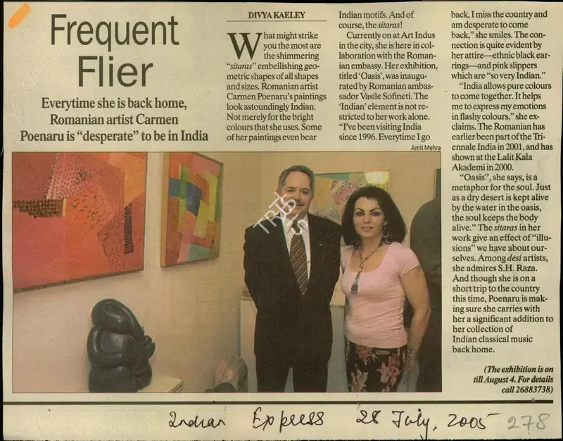 Divya Kaeley (Reporter), Frequent Flier, 2005, Newspaper Clipping