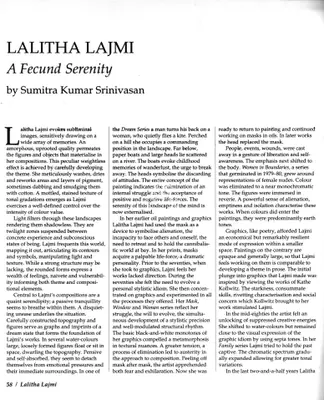 Sumitra Kumar Srinivasan (Essayist), Lalitha Lajmi, 1992, Essay