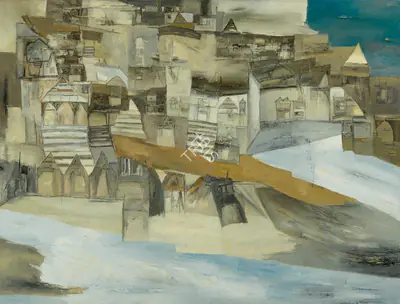 Ramkumar (Artist). Untitled (Varanasi I), 1981 | Painting, So.Lon/10.06.19, 2019 · Sotheby's