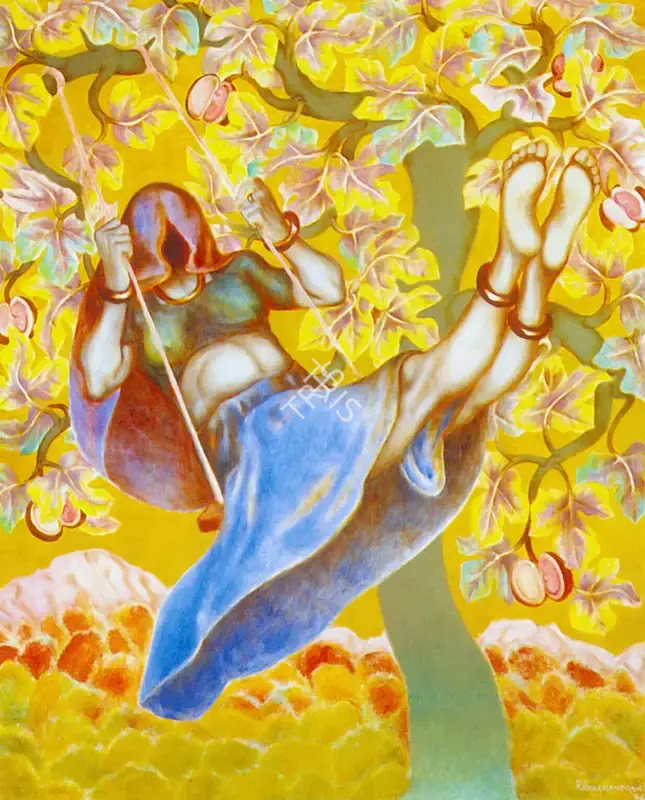 Ramachandran, A. (Artist). Untitled (Nuclear Ragini Series), 1976 | Painting, So.Lon/08.10.96, 1976