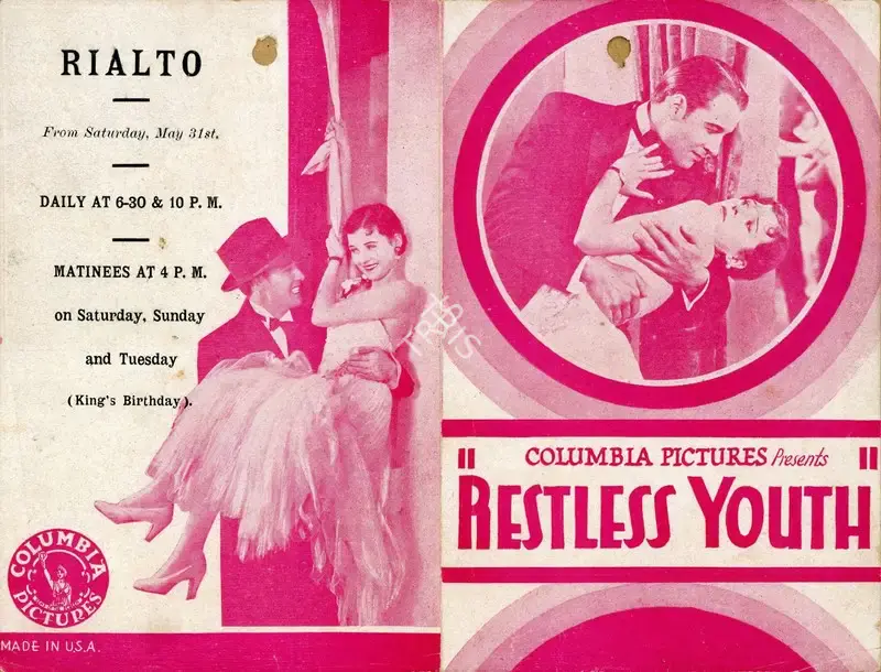 Christy Cabanne (Director), Restless Youth, 1928, Handbill