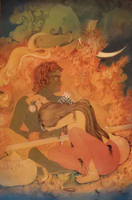 Sanat Chatterjee (Artist), Disturbance, 1964, Painting