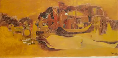 Arup Das (Artist), Untitled (The Dream), 1966, Painting