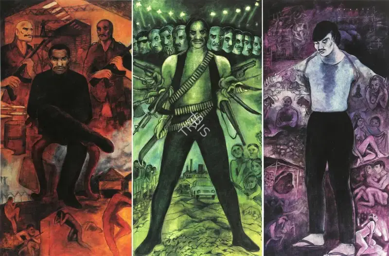 Srilekha Sikander (Artist), Super Villians, 1997, Painting