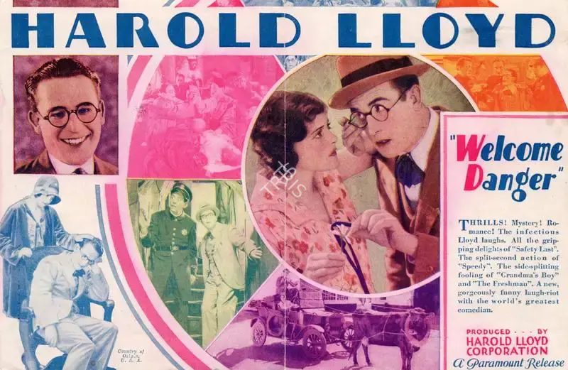 Malcolm St. Clair (Director), Welcome Danger, 1929, Handbill