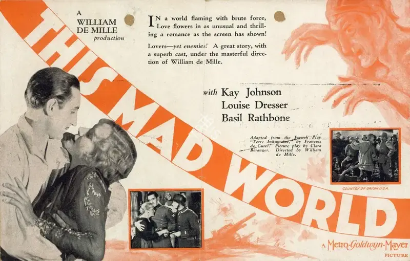 William C. deMille (Director), This Mad World, 1930, Handbill