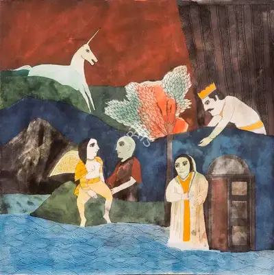 Badri Narayan (Artist), A Dream in Winter, 1996, Painting