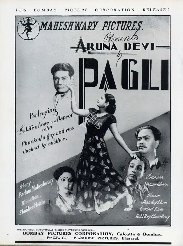 Shankar Mehta (Director), Pagli, 1943, Advertisement