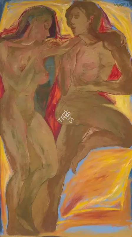 Das, Jatin (Artist). Tenderly Together, 1991 | Painting, 2022 · Christie's