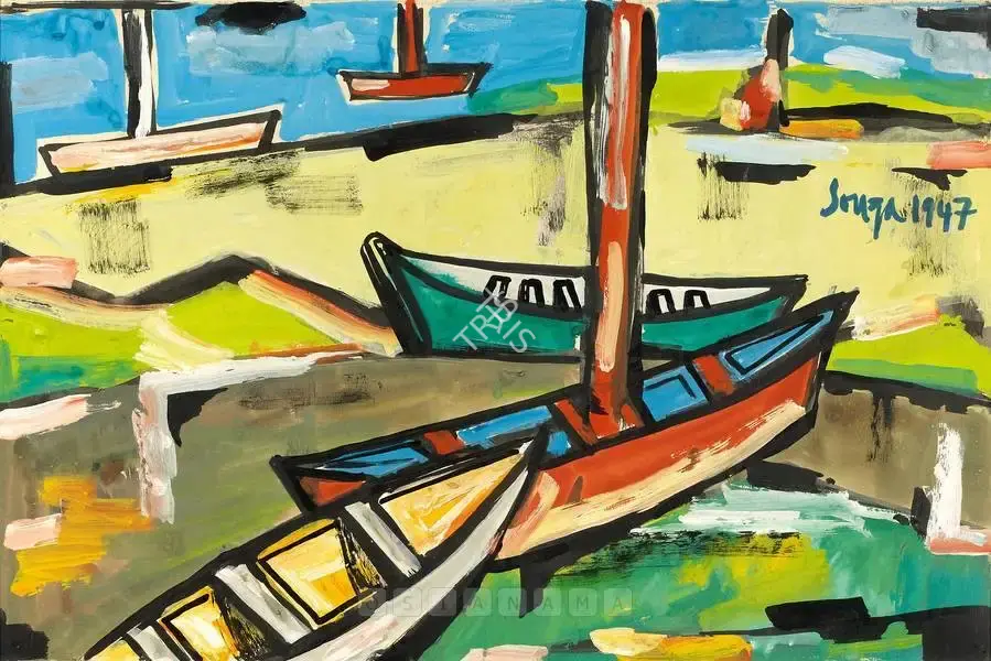 F.N. Souza (Artist), Untitled (Goan Port), 1947, Painting