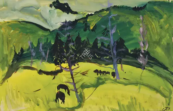 H.A. Gade (Artist), Pachmarhi, 1950, Painting