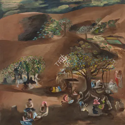 Khakhar, Bhupen (Artist). The Banyan Tree, 1994 | Painting, Ch.NeY/23.03.22, 2022 · Christie's