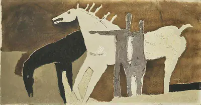 M.F. Husain (Artist), Passage of Time, 1954, Painting