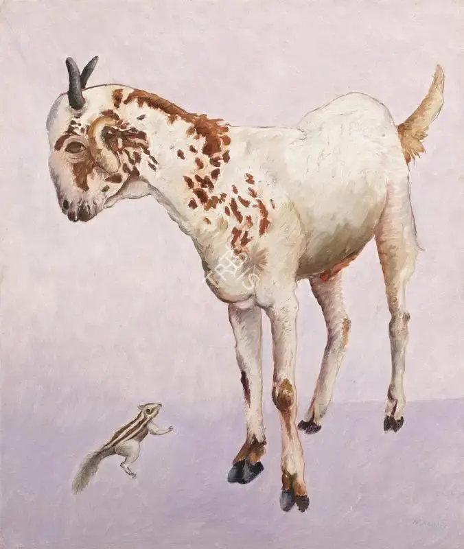 Manjit Bawa (Artist), Untitled (Goat and Squirrel), 1990, Painting