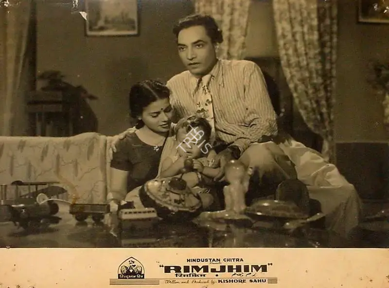 Kishore Sahu (Producer), Rimjhim, 1949, Lobby Card