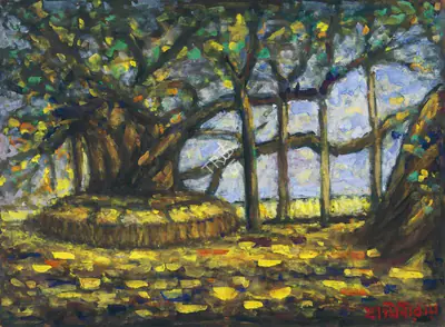 Jamini Roy (Artist), Untitled (Banyan Tree), 1921, Painting