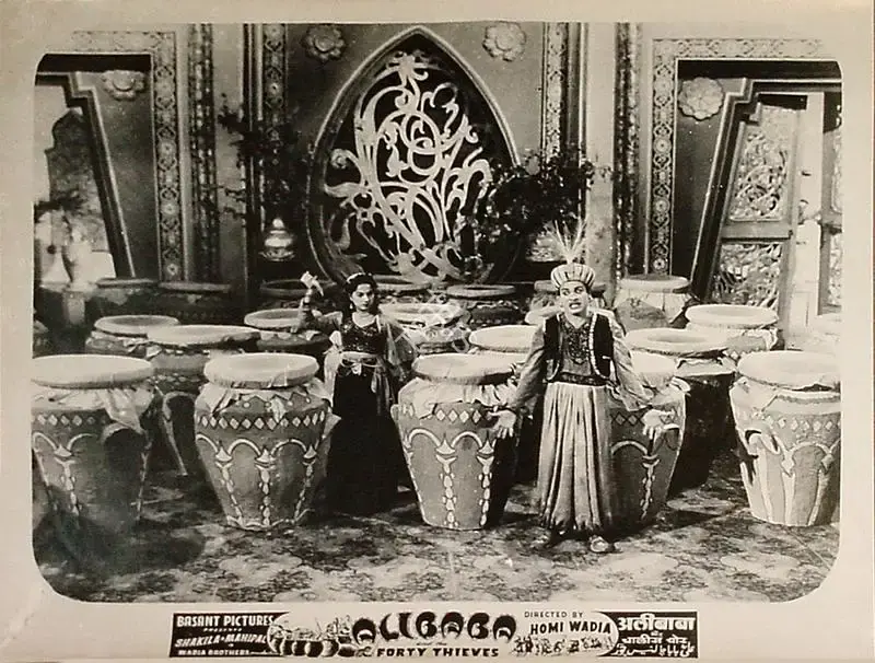 Anant Wadadeker (Cinematographer), Alibaba Aur Chaalees Chor, 1954, Lobby Card