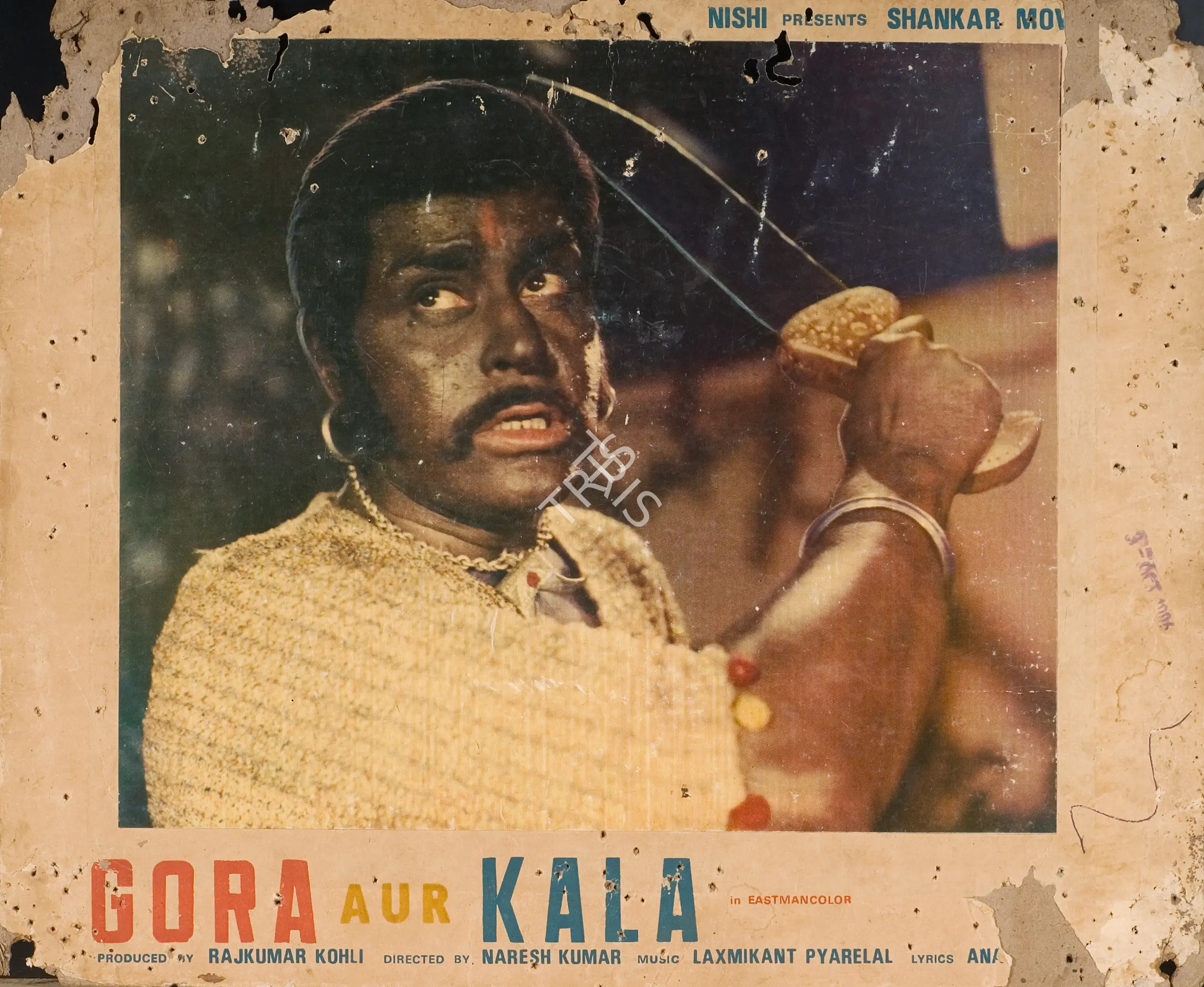 Raj Kumar Kohli (Producer), Gora Aur Kala, 1972, Photographic Still Mounted on Lobby Card