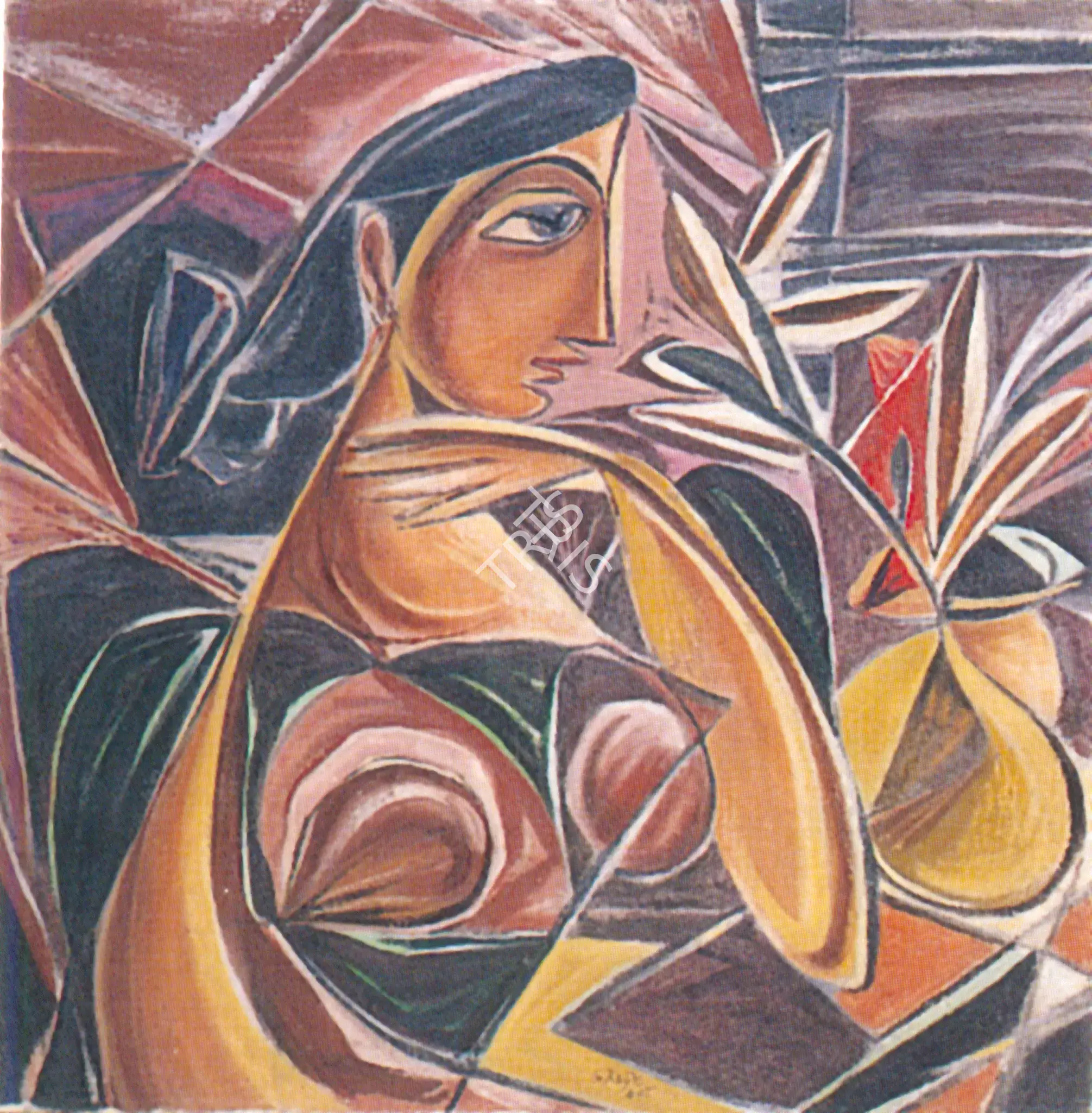 George Keyt (Artist), Portrait of Surangani, 1945, Painting